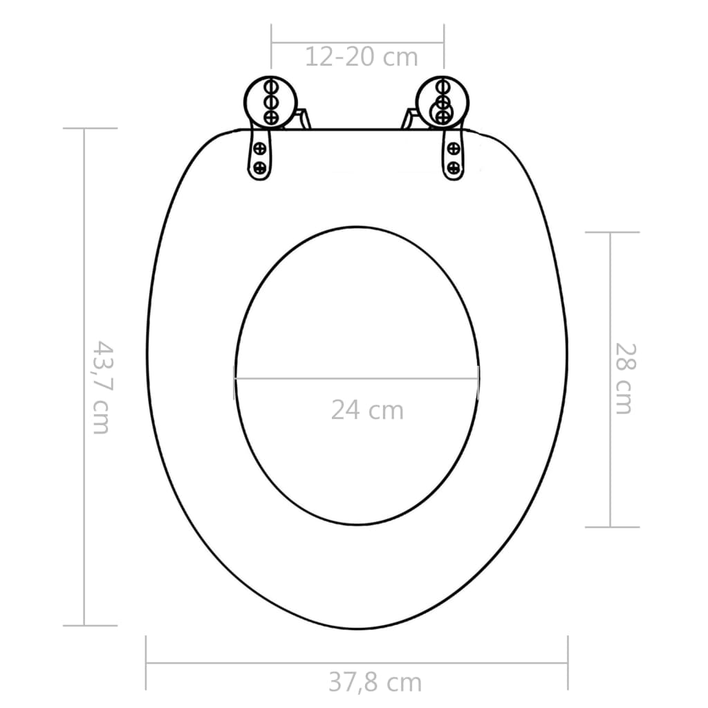 WC Toilet Seat with Lid MDF Bamboo Design