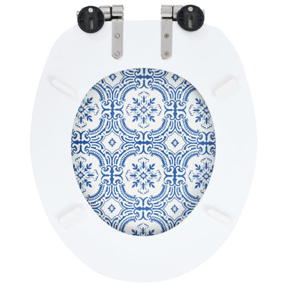 WC Toilet Seat with Soft Close Lid MDF Porcelain Design