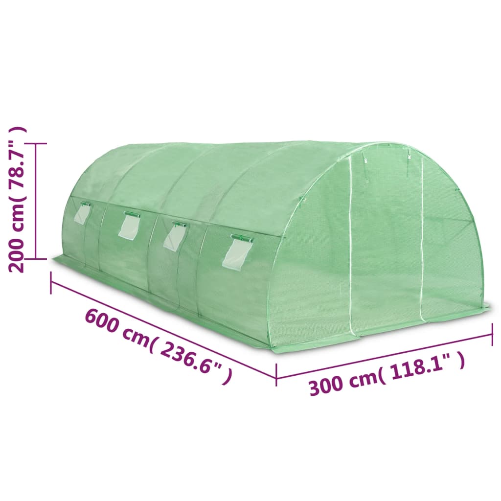 Greenhouse 18m² 600x300x200 cm