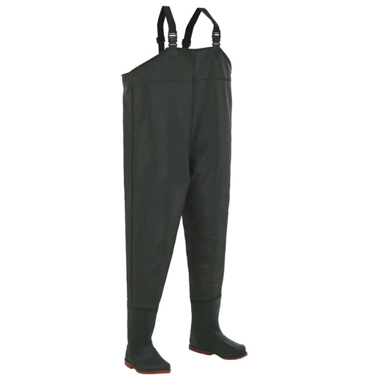 Wading Pants with Boots Green Size 46