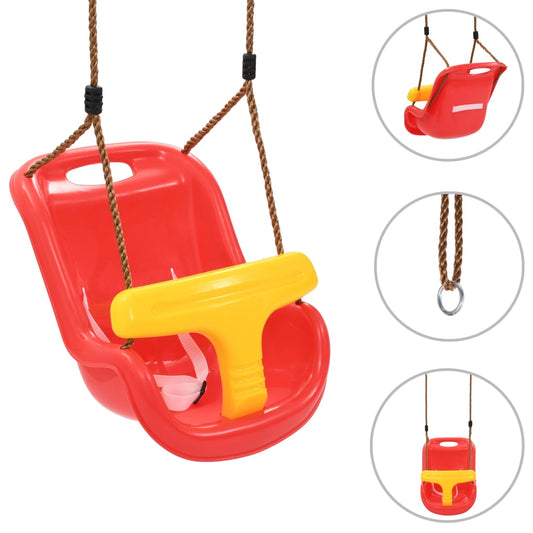 Baby Swing with Safety Belt PP Red