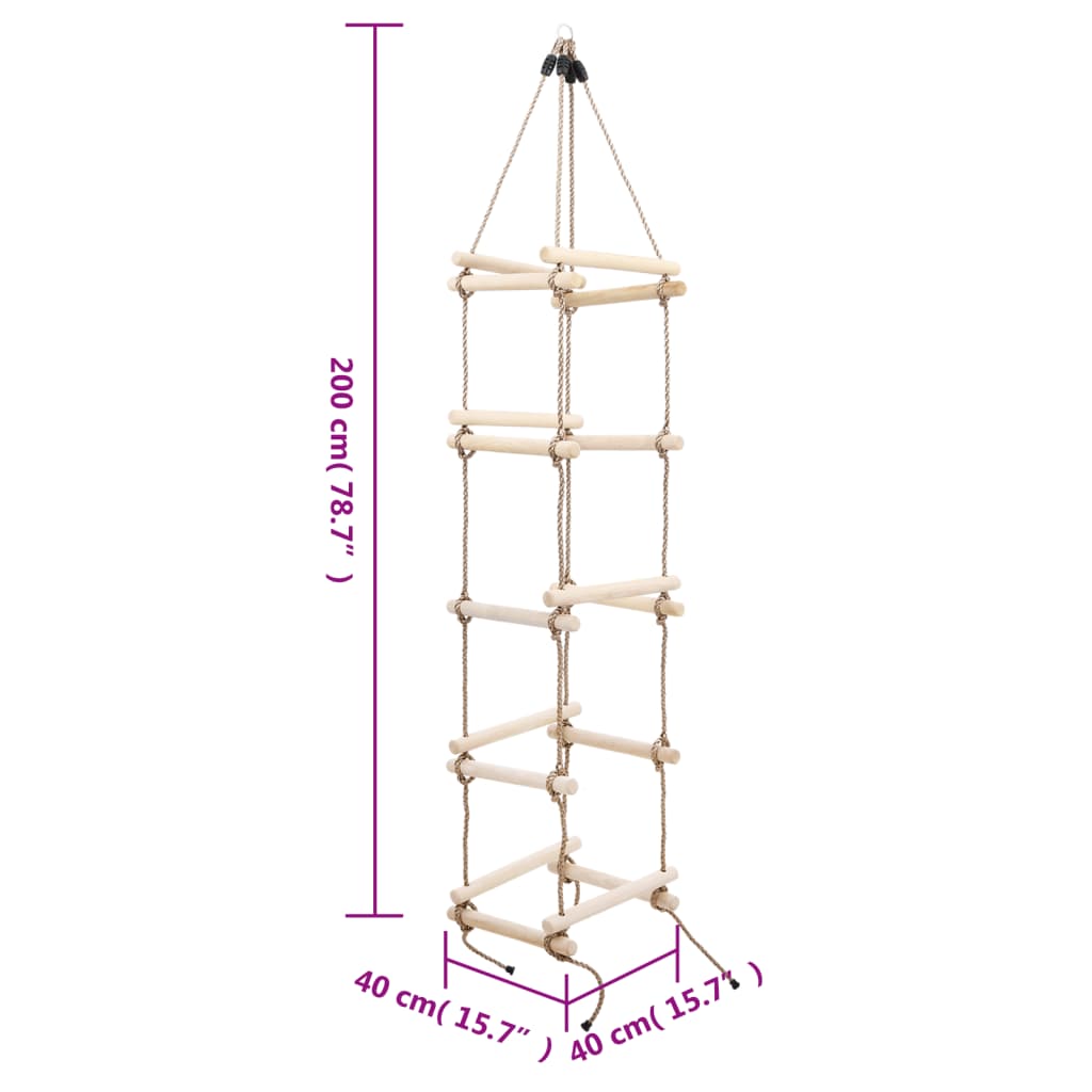 Kids Rope Ladder 200 cm Wood