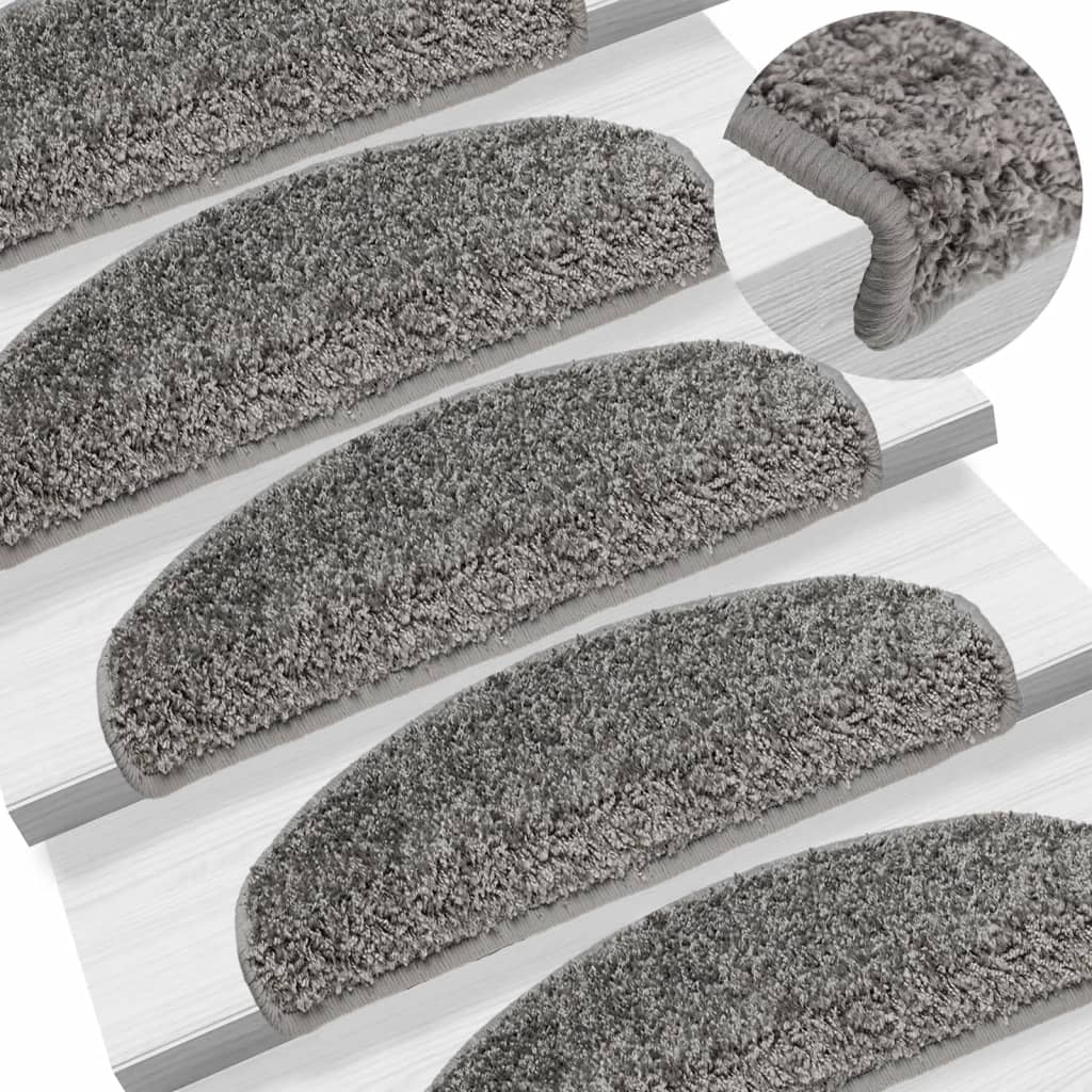 Carpet Stair Treads 15 pcs Grey 65x21x4 cm