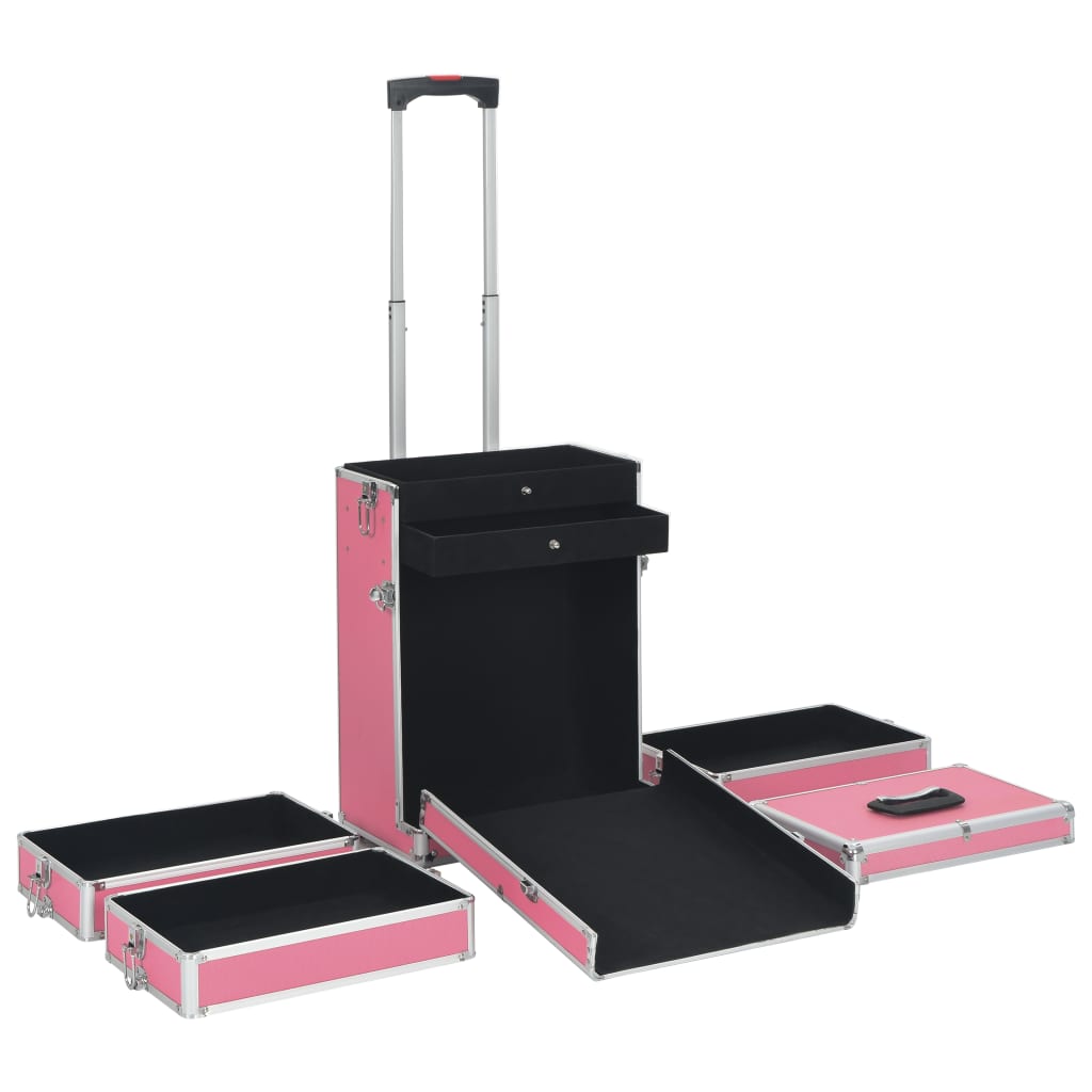 Make-up Trolley Aluminium Pink