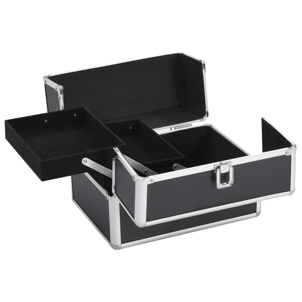 Make-up Case 22x30x21 cm Black Aluminium