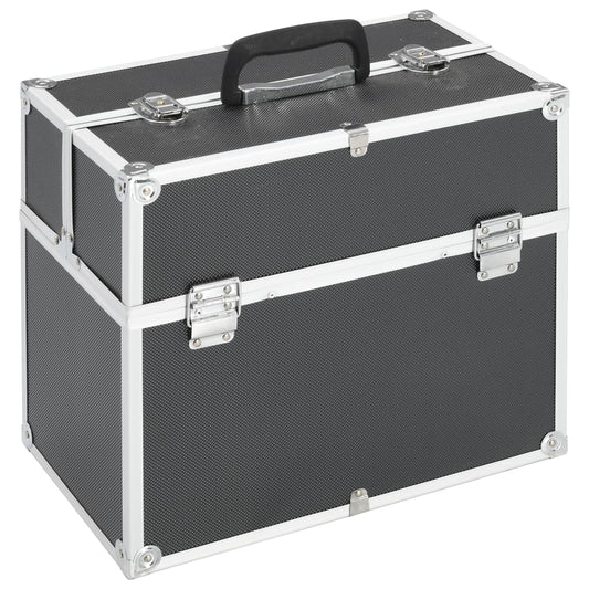 Make-up Case 38x23x34 cm Black Aluminium