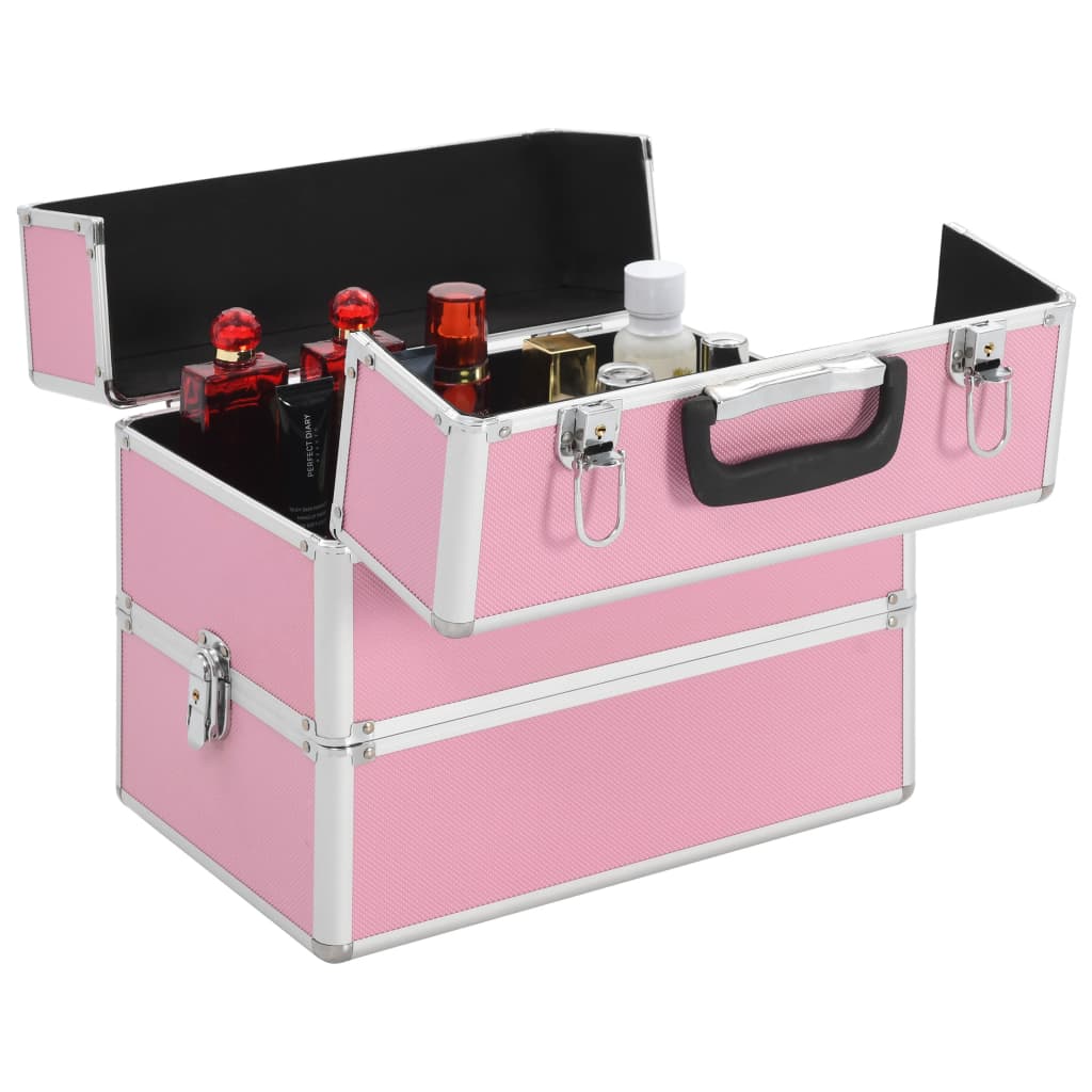 Make-up Case 37x24x35 cm Pink Aluminium