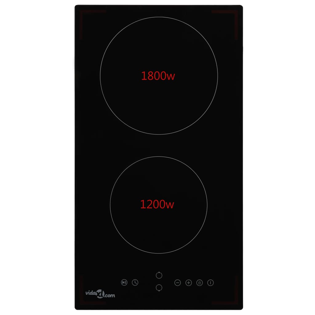 Ceramic Hob with 2 Burners Touch Control 3000 W