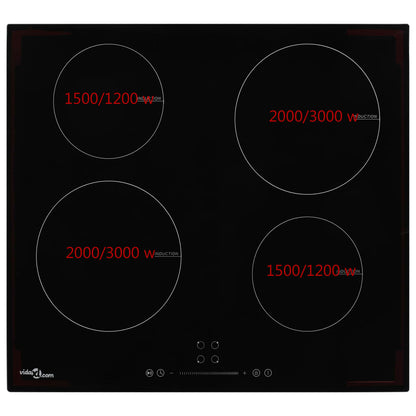 Induction Hob with 4 Burners Touch Control Glass 7000 W