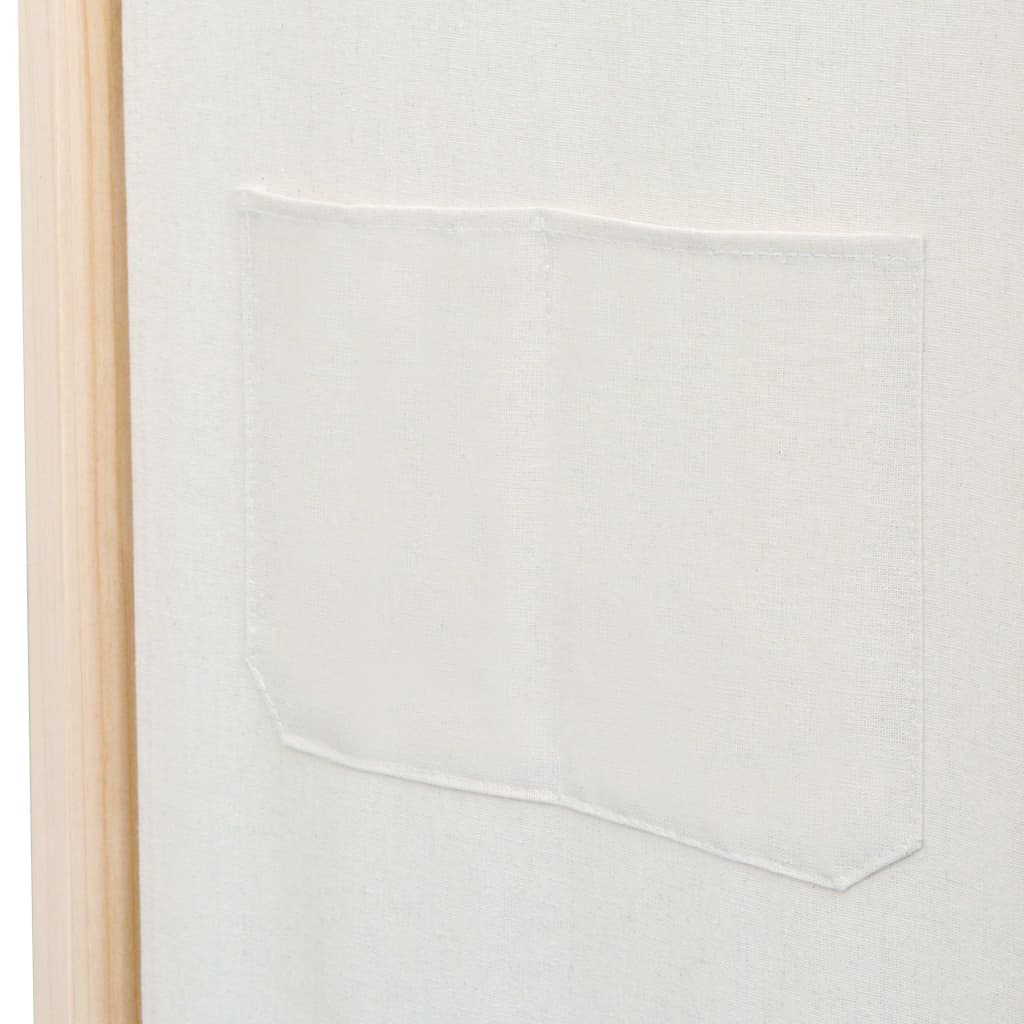 4-Panel Room Divider Cream 160x170x4 cm Fabric