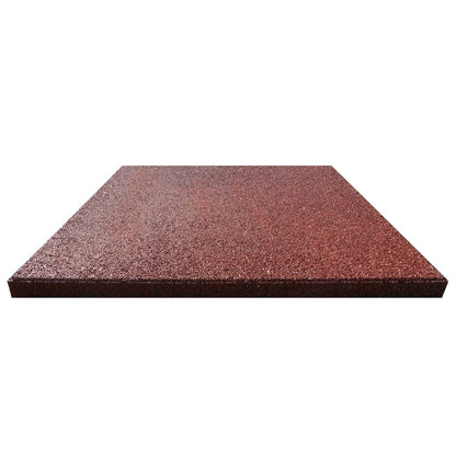 Fall Protection Tiles 6 pcs Rubber 50x50x3 cm Red