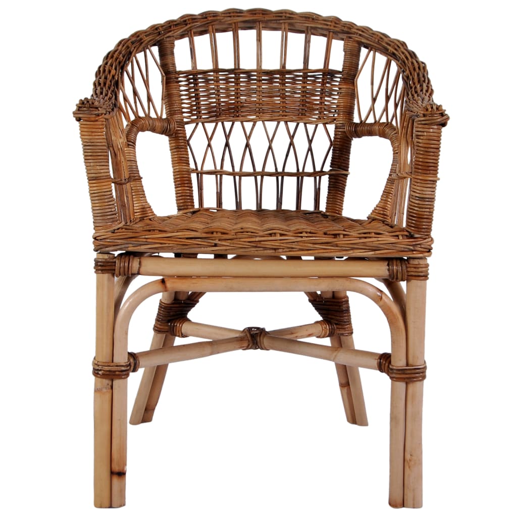 Outdoor Chairs 2 pcs Natural Rattan Brown