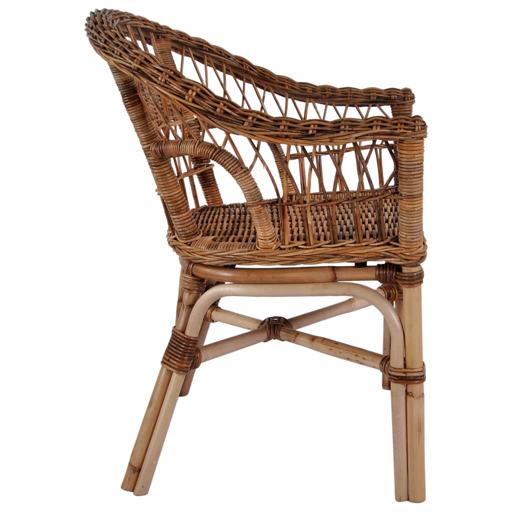 Outdoor Chairs 2 pcs Natural Rattan Brown