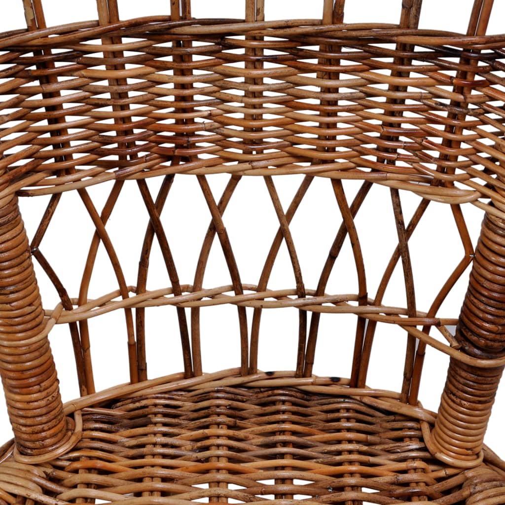 Outdoor Chairs 2 pcs Natural Rattan Brown