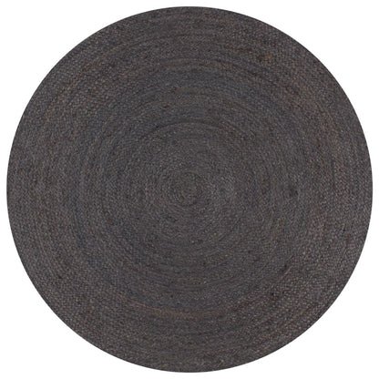 Handmade Rug Jute Round 150 cm Dark Grey