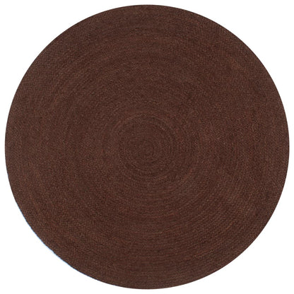 Handmade Rug Jute Round 150 cm Brown