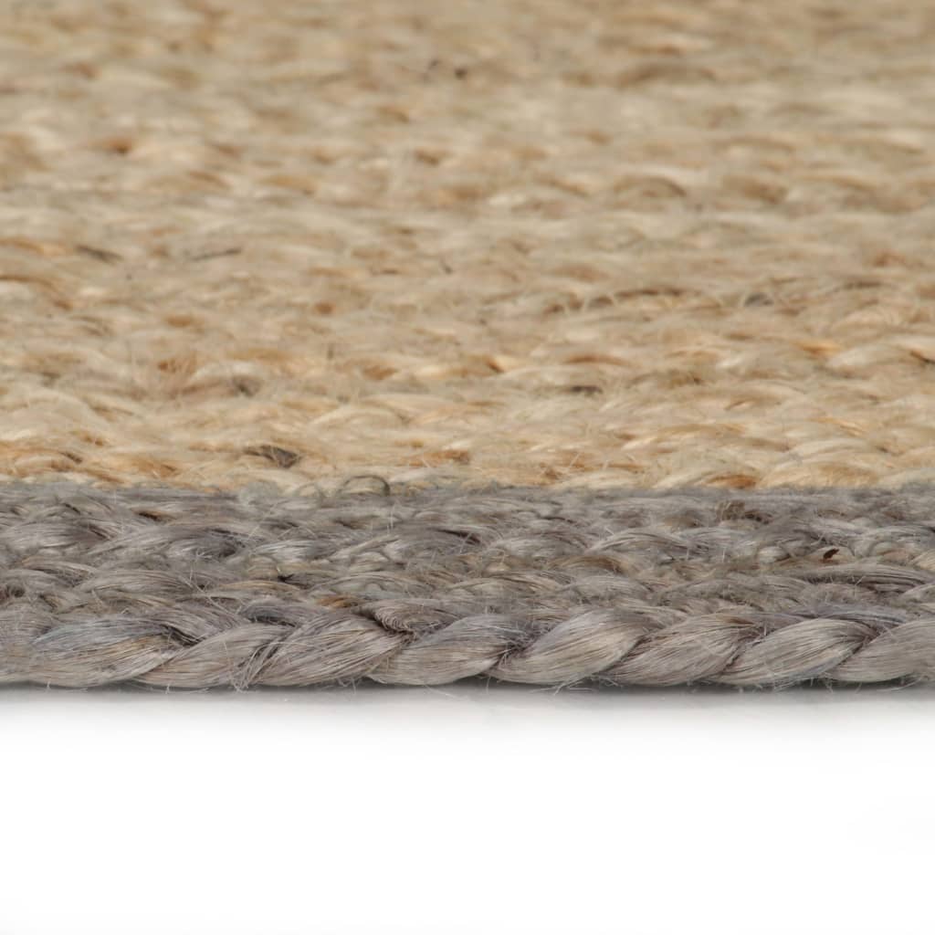 Handmade Rug Jute with Grey Border 150 cm