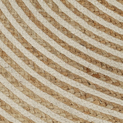 Handmade Rug Jute with Spiral Design White 120 cm