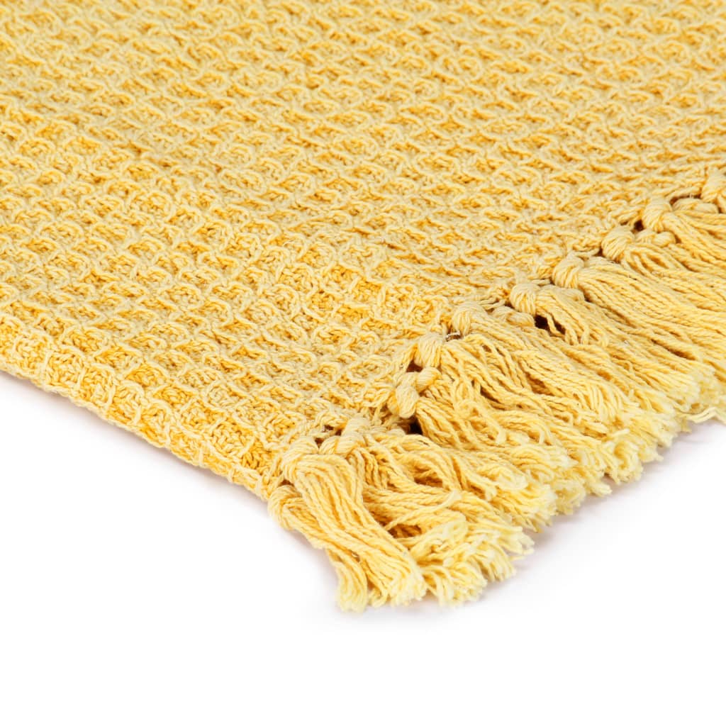 Throw Cotton 125x150 cm Mustard Yellow