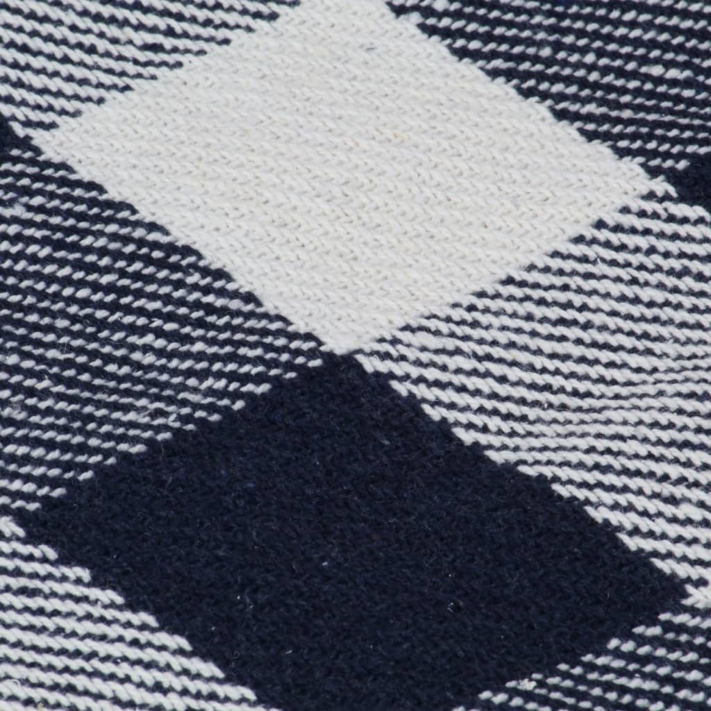 Throw Cotton Check 220x250 cm Navy Blue