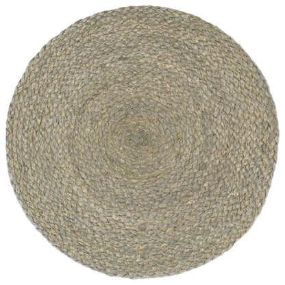 Placemats 6 pcs Plain Grey 38 cm Round Jute