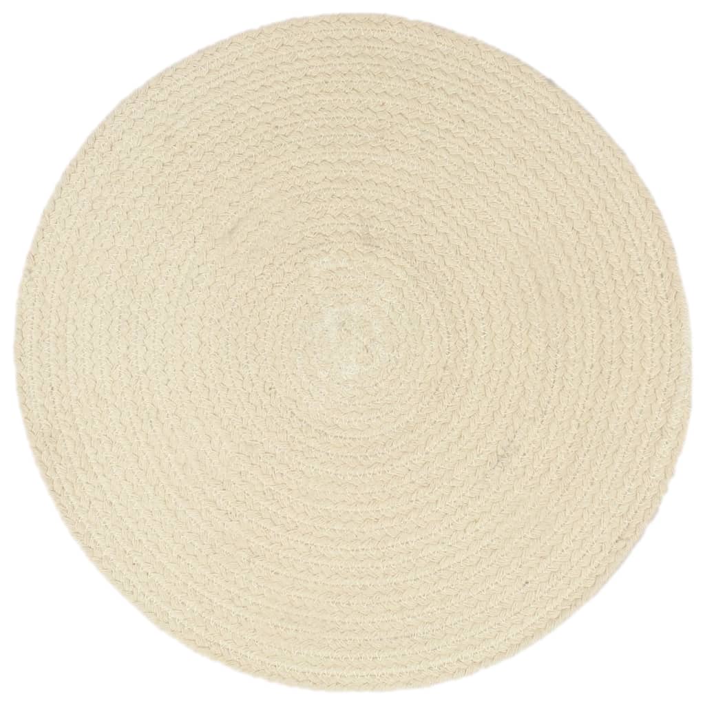 Placemats 4 pcs Plain Natural 38 cm Round Cotton