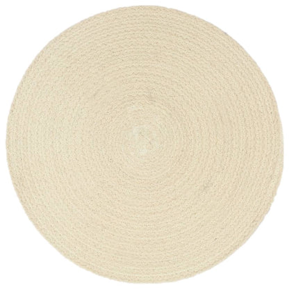 Placemats 4 pcs Plain Natural 38 cm Round Cotton