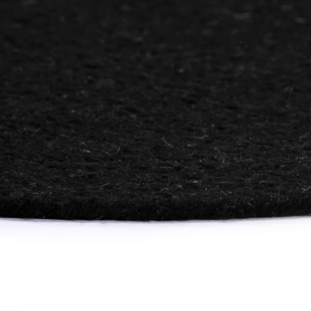 Placemats 4 pcs Plain Black 38 cm Round Cotton