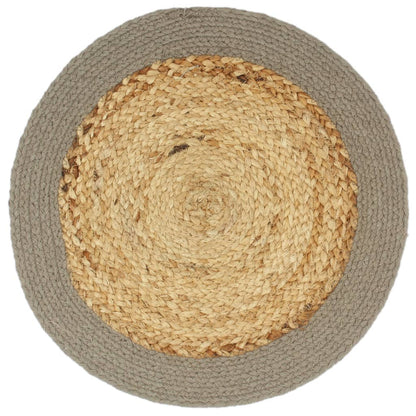 Placemats 6 pcs Natural and Grey 38 cm Jute and Cotton