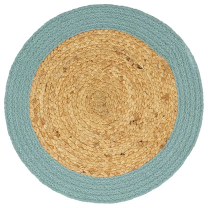 Placemats 4 pcs Natural and Green 38 cm Jute and Cotton