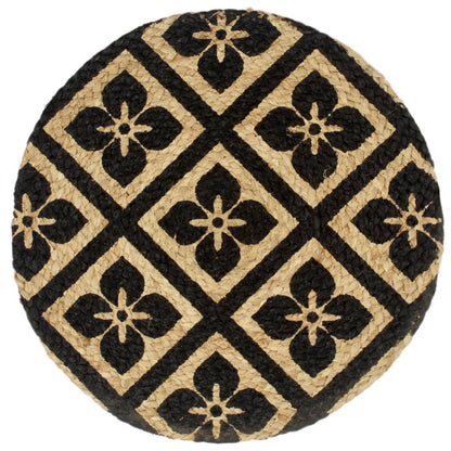 Placemats 6 pcs Black 38 cm Round Jute