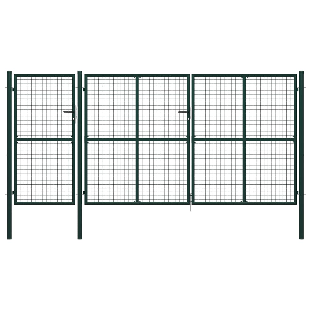 Garden Gate Steel 400x150 cm Green