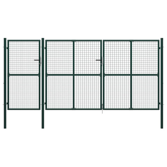 Garden Gate Steel 400x150 cm Green