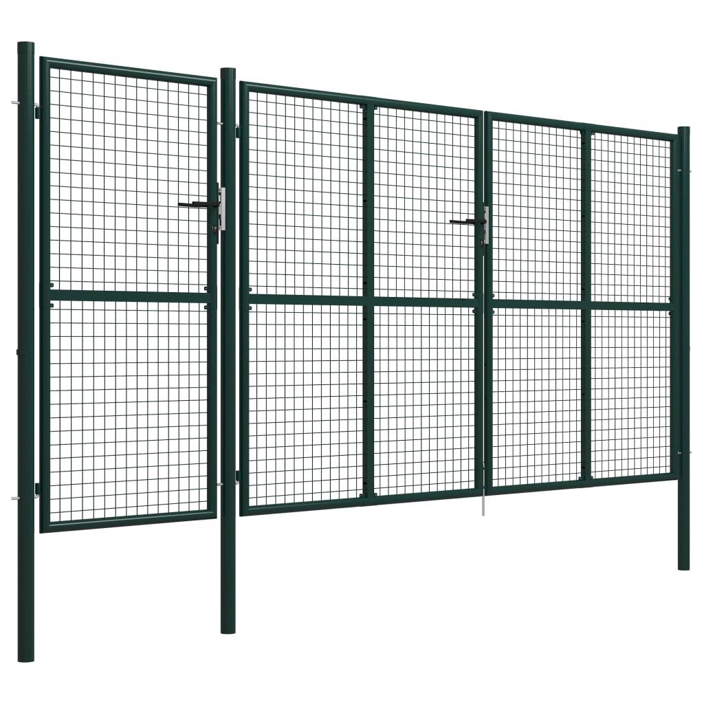 Garden Gate Steel 400x150 cm Green