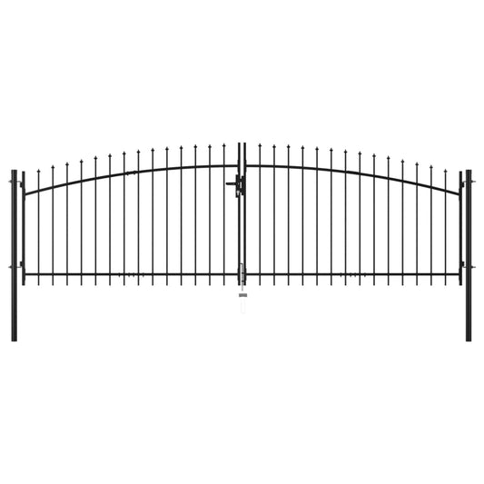 Double Door Fence Gate with Spear Top 400x150 cm