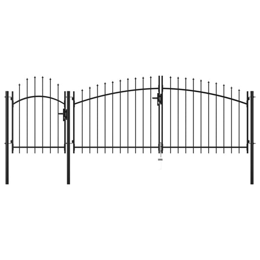 Garden Gate Steel 2x4 m Black