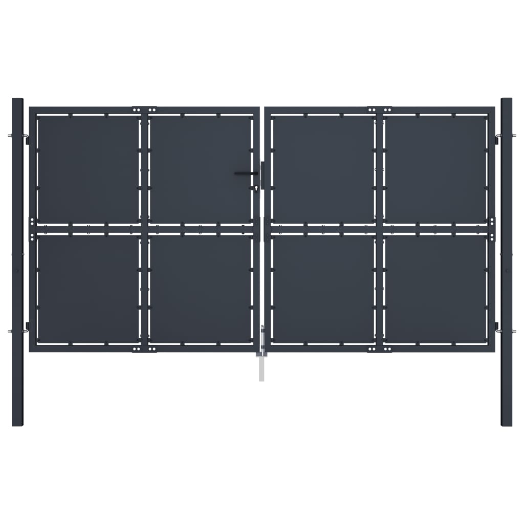 Garden Gate Steel 300x125 cm Anthracite