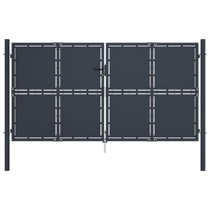 Garden Gate Steel 300x125 cm Anthracite