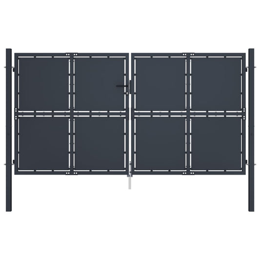 Garden Gate Steel 300x125 cm Anthracite