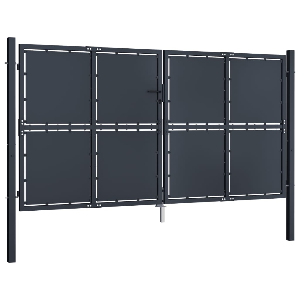 Garden Gate Steel 300x125 cm Anthracite