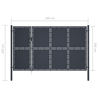 Garden Gate Steel 350x200 cm Anthracite