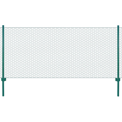 Wire Mesh Fence with Posts Steel 25x0.5 m Green