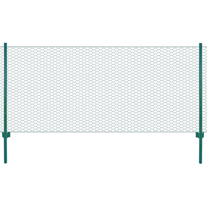 Wire Mesh Fence with Posts Steel 25x0.75 m Green