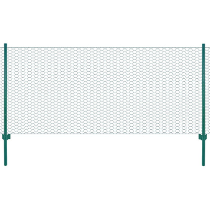 Wire Mesh Fence with Posts Steel 25x1 m Green