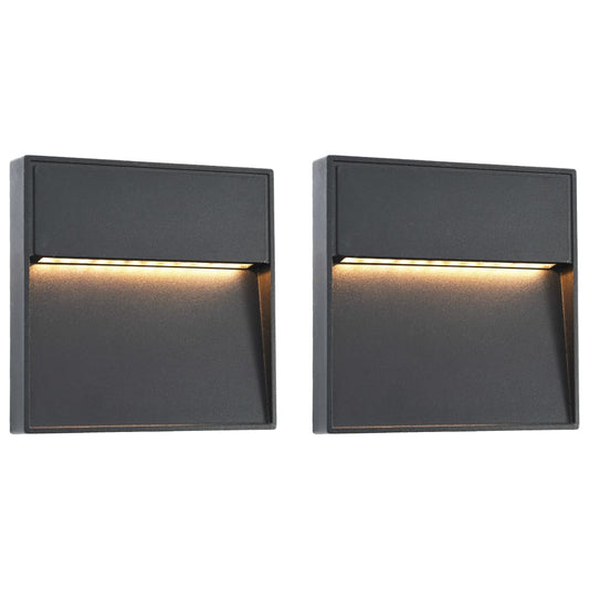 Outdoor LED Wall Lights 2 pcs 3 W Black Square