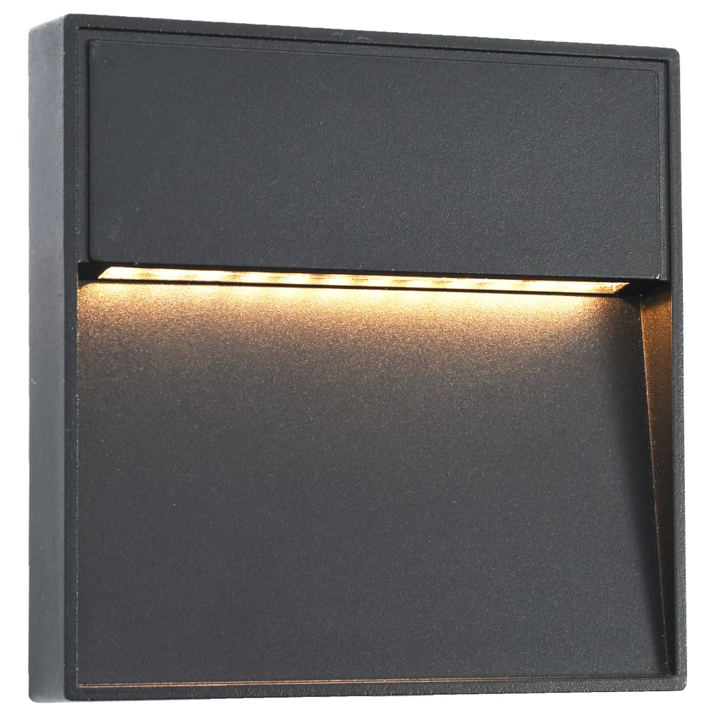 Outdoor LED Wall Lights 2 pcs 3 W Black Square