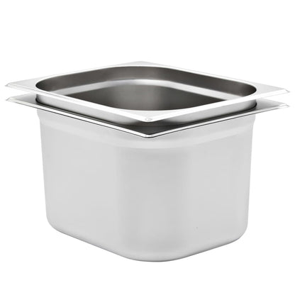 Gastronorm Containers 2 pcs GN 1/2 200 mm Stainless Steel