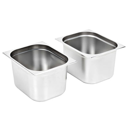 Gastronorm Containers 2 pcs GN 1/2 200 mm Stainless Steel