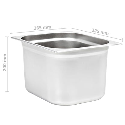 Gastronorm Containers 2 pcs GN 1/2 200 mm Stainless Steel