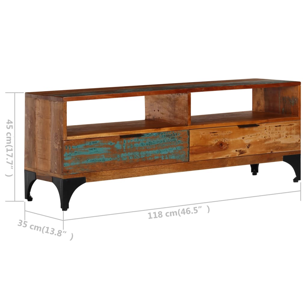 TV Cabinet 118x35x45 cm Solid Reclaimed Wood